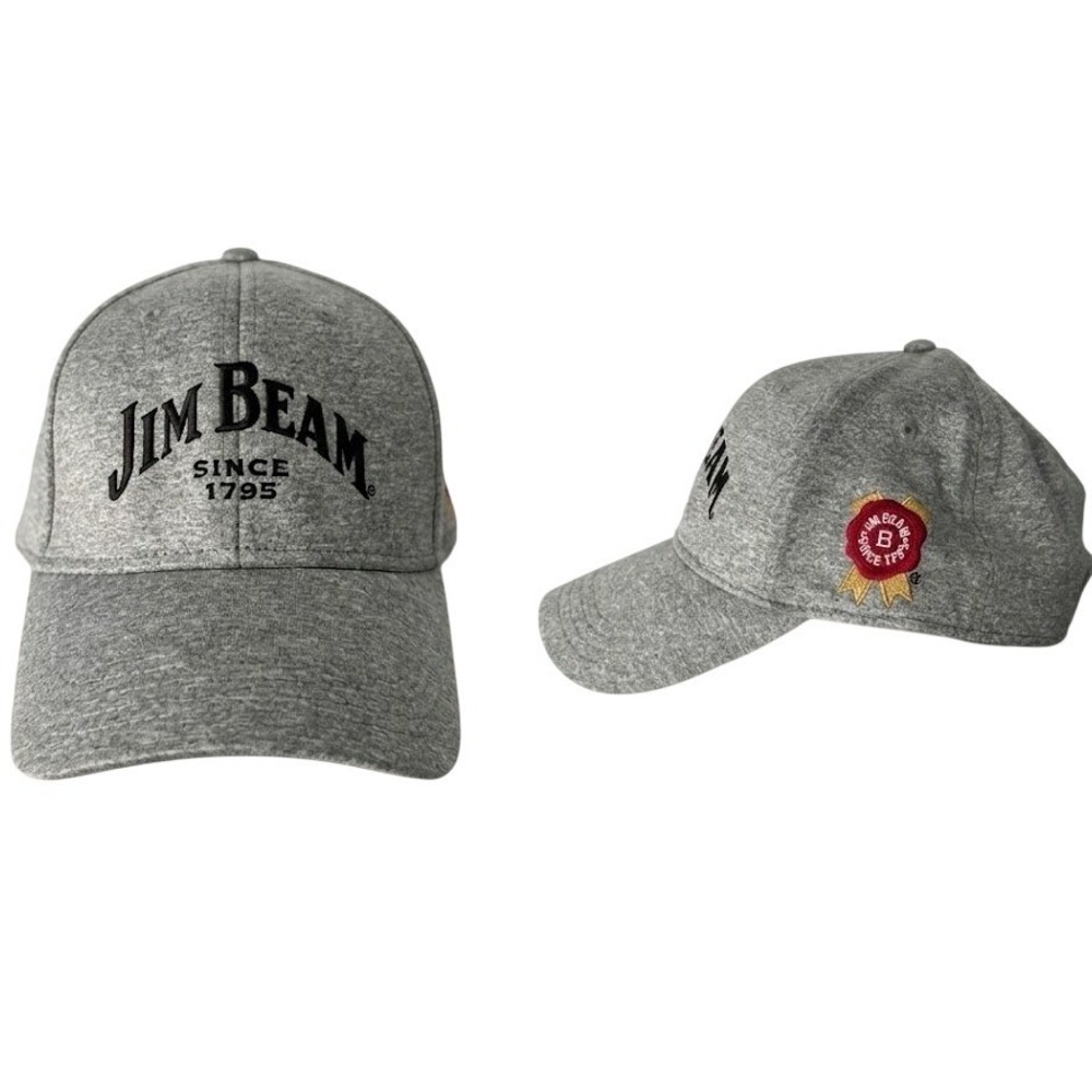 Jim Beam Since 1795 Distiller's Embroidered Heather Gray‎ Dad Hat Baseball Cap